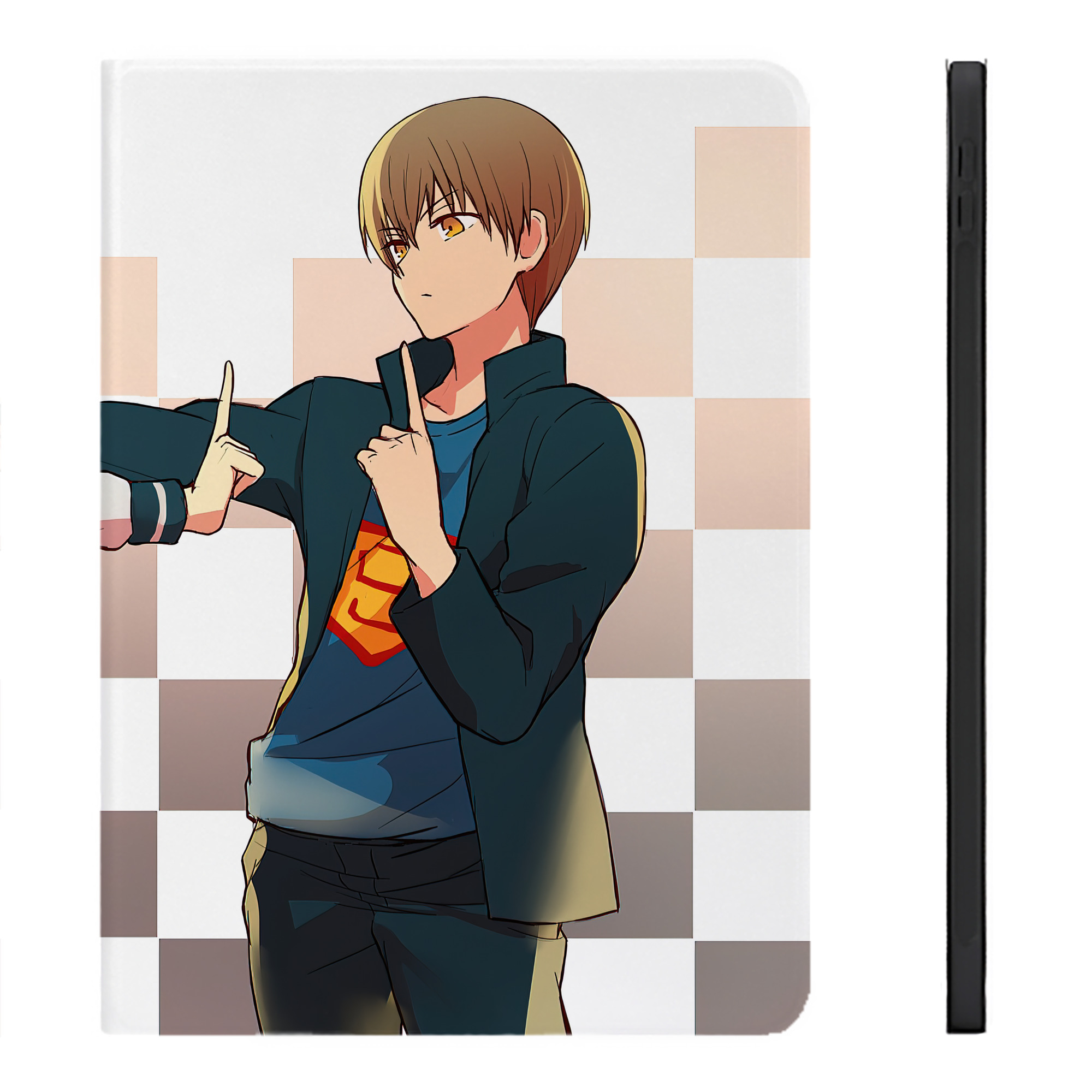 （画像用） ぎんたま 坂田銀時（さかたぎんとき） 神楽 志村新八（しむら しんぱち） GINTAMA Sakata Gintoki Kagura Shimura Shinpachi IPadケース ペンホルダー付き ブックスタイルデザイン